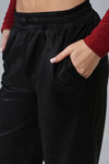 Street Luxe Leather Cargo Pants - Black