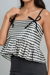 Sweet Belle Gingham Cami Top - Black