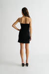 Tiffany Black Pearl Ruffle Bodycon Mini Dress