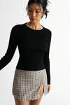 Try Me On Black Lace Up Back Sweater