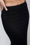 Velour Charm Lace Maxi Skirt - Black