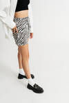 Call Me Out Black & White Zebra Asymmetrical Waist Shorts