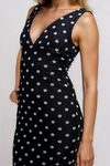 Spotlight's on You Mesh Polka Dot Maxi Dress - Black/White