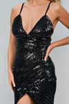 Wildest Dreams Bodycon Sequin Mini Dress - Black