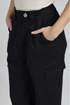 Work the Edge High Waisted Wide Leg Trouser - Black