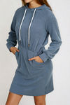 Chill Mode Hooded Knit Mini Dress - Blue