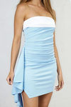 Spark Hype Strapless Two Toned Mini Dress - Blue
