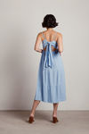 Throwback Blue Tie Back Tiered Maxi Dress 