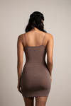 Mckenzie Brown Glitter Bodycon Mini Dress
