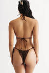 Nymph Brown O-Rings Wrap Around Tie Bikini Set