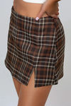 Timeless Check Plaid Skort - Brown