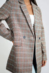 Vintage Edge Houndstooth Blazer - Brown