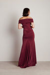 Fall For Me Burgundy Ruched Bodycon Mermaid Maxi Dress