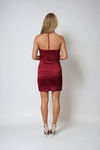 Hotter Hour Satin Ruched Mini Dress - Burgundy