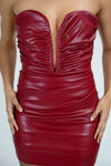It Girl Plunge Bodycon Mini Dress - Burgundy