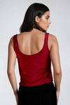 Romance Charm Satin Top - Burgundy