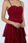 Sweet Like Honey Tiered Sweetheart Maxi Dress - Burgundy
