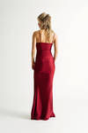 Time To Go High Slit Bodycon Maxi Dress - Burgundy