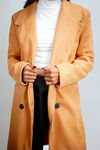 Noir Icon Tailored Wool Coat - Camel