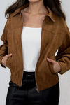 Prime Layer Faux Suede Jacket - Camel