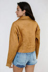 Soft Active Studded Suede Jacket - Camel