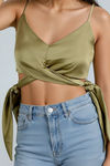 Lush Charm Satin Cami Top - Capers
