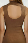 Wink Back Open Back Knit Midi Dress - Cappucino