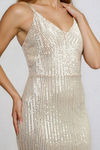 Dress The Part Sequin Bodycon Maxi Dress - Champagne