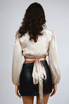 Power Luxe Satin Crop Top - Champagne