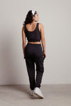 Another Listen Crop Top and Sweatpants Lounge Set - Charcoal