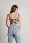Focus On Me Checkered Black & White Corset Bustier Crop Top