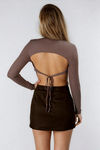 Soft Breeze High Waist Suede Mini Skirt - Chocolate