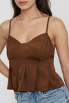 Meant To Shine Satin Cami Top - Cocoa