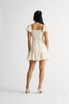 Another Way Cream Sweetheart Keyhole Skater Mini Dress