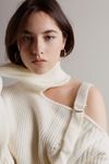Cosy Cream Cable Knit Cut Out Buckle Turtleneck Sweater