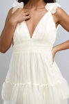 Halo Glow Tiered Tulle Maxi Dress - Cream