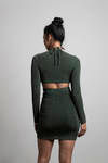 Reach Out Dark Green Cutout Bodycon Mini Dress