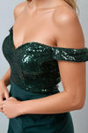 Endless Love Sequin Off Shoulder Mini Dress - Emerald