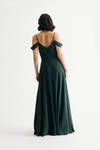 Nelli Cold Shoulder High Slit Maxi Dress - Emerald