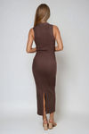 Urban Ease Collared Sweater Maxi Dress - Espresso