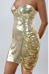 Flirt Alert Sweetheart Sequin Mini Dress - Gold