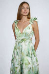 Glow Mode On Floral Lace Up Maxi Dress - Green