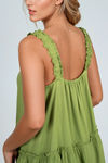 Milena Cotton Ruffle Mini Dress - Green