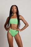 Seaside Green Bandeau High Waist Bikini Set