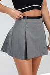 Classic Edge Pleated Skort - Heather Grey