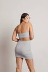 Loyalty Heather Grey Ribbed O-Ring Cutout Bodycon Mini Dress