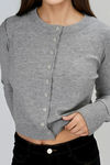 Off the Edge Button Down Sweater Cardigan - Heather Grey