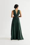 Athena Hunter Green Maxi Side Cutout Slit Maxi Dress