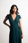 Be True Chiffon Wrap Maxi Dress - Hunter Green