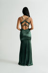Lost In This Moment Hunter Green Slit Satin Maxi Dress